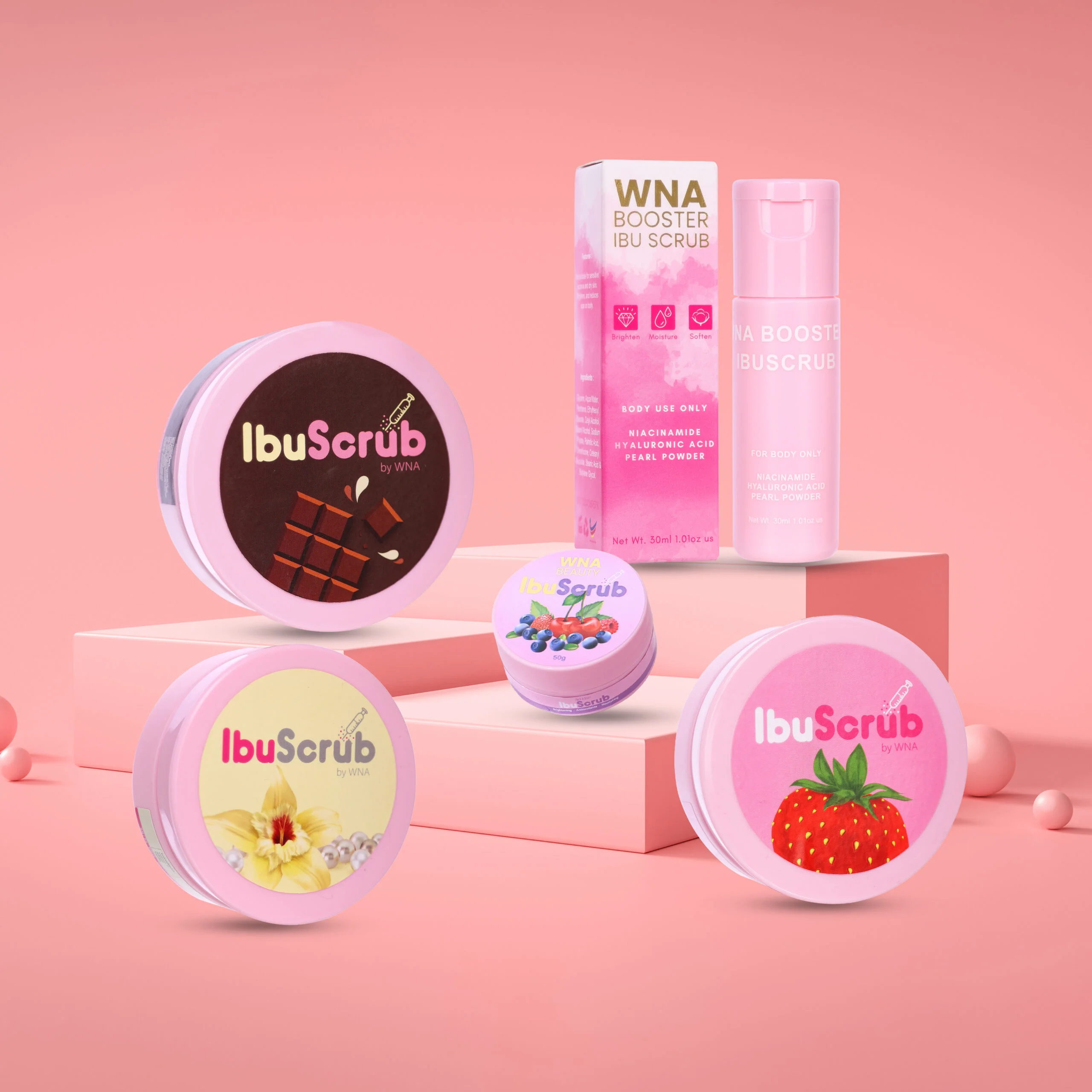 COMBO IBU SCRUB & BOOSTER SCRUB (WNA BEST SELLING EXFOLIATING SET)